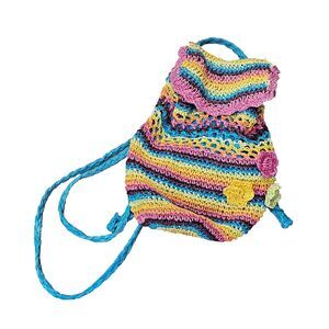 Colorful Crochet Drawstring Backpack | The Sak–Style Festival Bag renfaire bag
